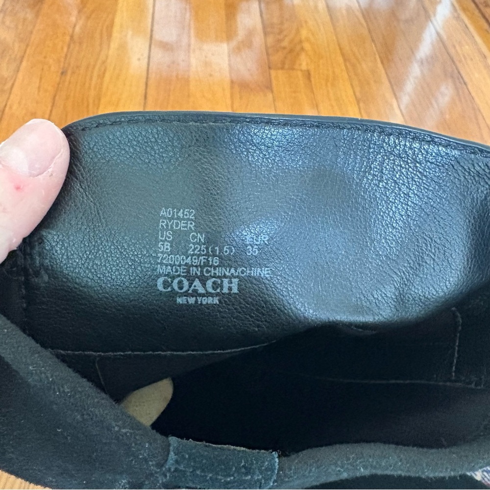 Coach 'Ryder' Black Suede Boots - Picture 11 of 12